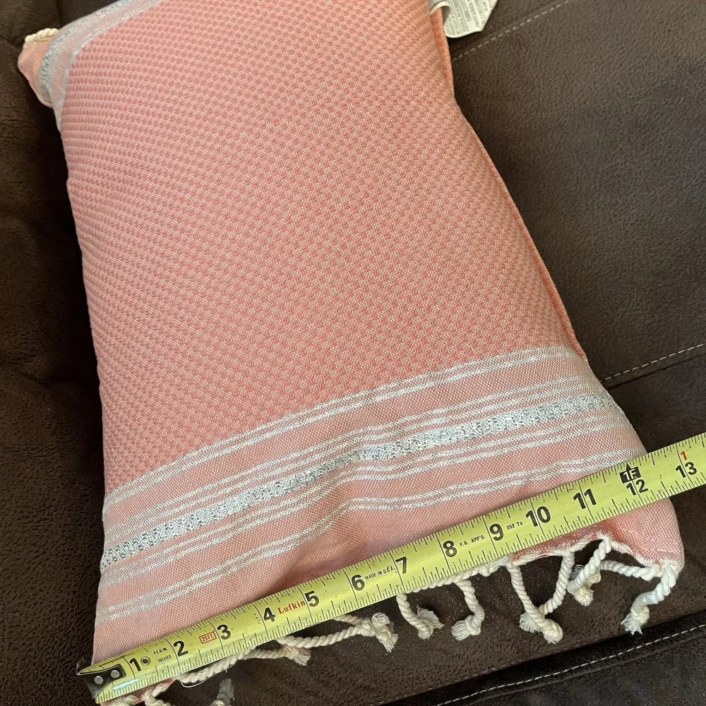 Devi Designs Throw Pillow Feather Filled Cotton Cover Nautical‎ Coral Beachy